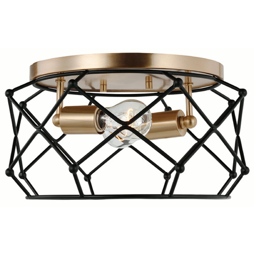 Visual Comfort Studio Collection Visual Comfort Studio Collection Zarra Satin Brass & Midnight Black Flushmount Light 7534102-848