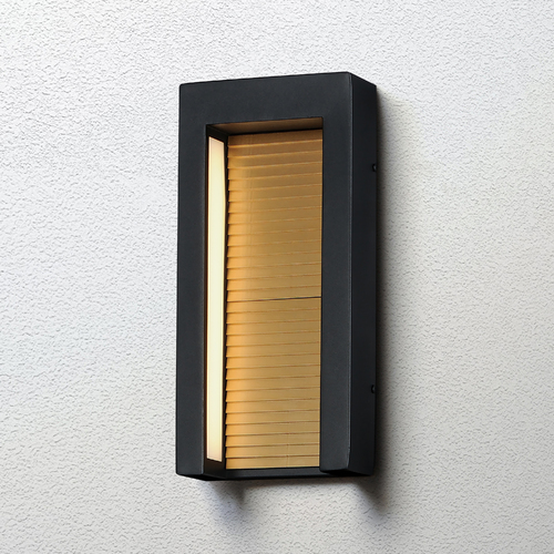 ET2 Lighting Alcove Medium LED Outdoor Wall Light in Black & Gold by ET2 Lighting E30104-BKGLD