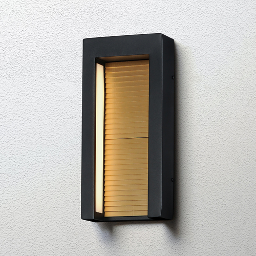 Alcove Medium LED Outdoor Wall Light in Black & Gold by ET2 Lighting