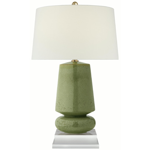 Visual Comfort Signature Collection Visual Comfort Signature Collection Parisienne Shellish Kiwi Table Lamp with Drum Shade CHA8668SHK-L