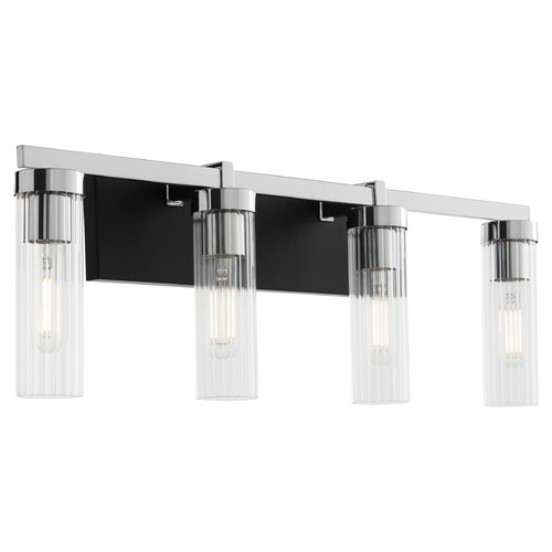 Quorum Lighting Kilbey Matte Black & Chrome Bathroom Light by Quorum Lighting 533-4-5914