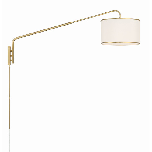 Crystorama Lighting Mallory Soft Brass Plug and Cord Wall Lamp