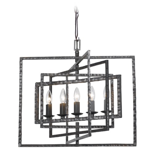 Crystorama Capri Raw Steel Pendant Light