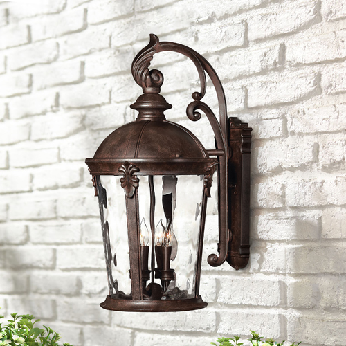 Hinkley Outdoor Wall Light with Clear Glass in River Rock Finish 1899RK