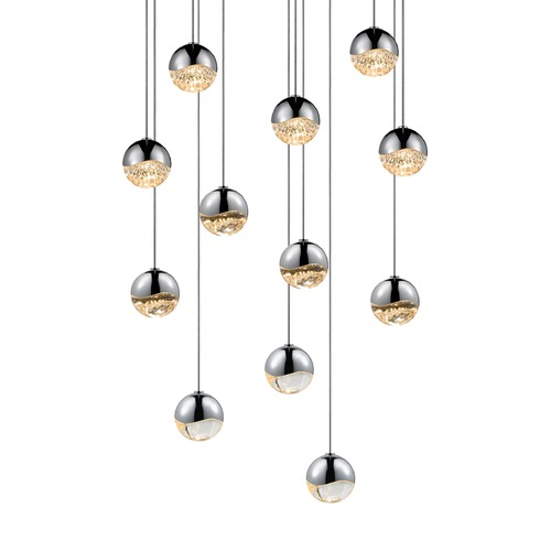 Grapes Polished Chrome 12-Light LED Multi-Light Pendant by Sonneman Lighting