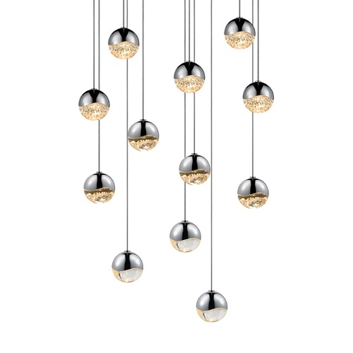 Sonneman Lighting Grapes Polished Chrome 12-Light LED Multi-Light Pendant by Sonneman Lighting 2917.01-SML