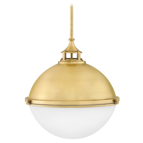 Hinkley Hinkley Fletcher Satin Brass Pendant Light with Bowl / Dome Shade 4836SA