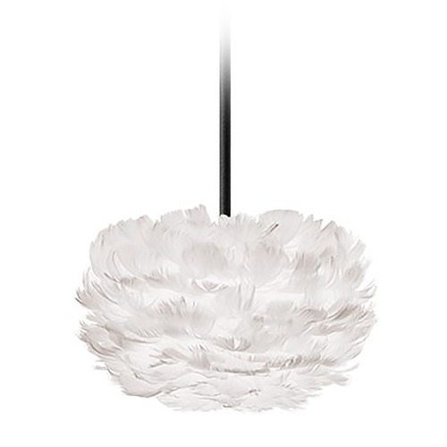 UMAGE UMAGE Black Pendant Light with White Feather Shade 3000_4010