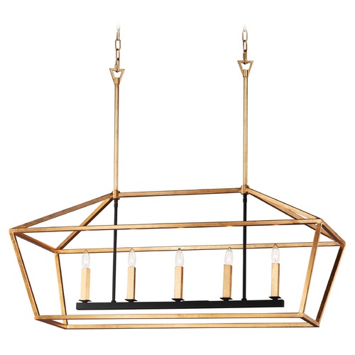 Maxim Lighting Maxim Lighting Abode Gold Leaf / Textured Black Chandelier 25157GLTXB