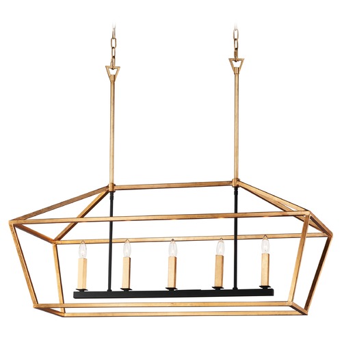 Maxim Lighting Abode Gold Leaf & Textured Black Chandelier by Maxim Lighting 25157GLTXB