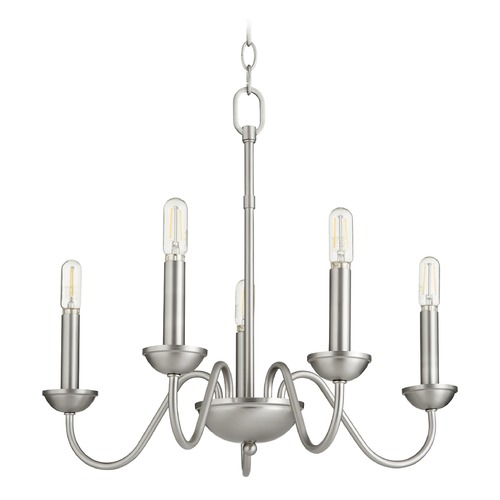 Quorum Lighting Satin Nickel Mini-Chandelier by Quorum Lighting 6040-5-65