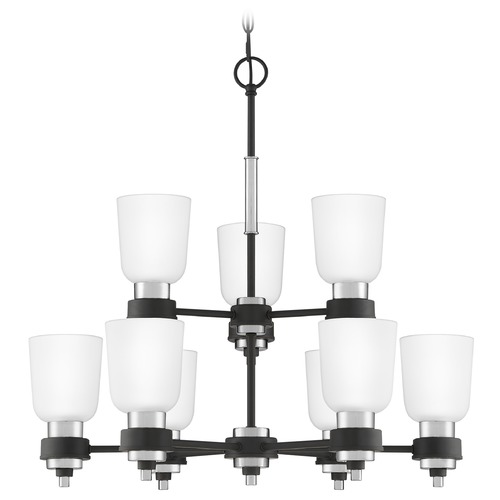 Quoizel Lighting Conrad Matte Black & Brushed Nickel Chandelier by Quoizel Lighting CRD5027BN