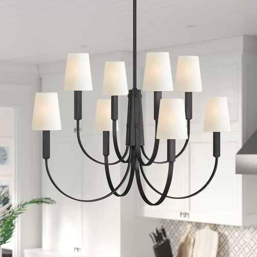 Visual Comfort Studio Collection Thomas OBrien Logan 36.6-Inch Chandelier in Aged Iron by Visual Comfort Studio TC1088AI