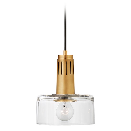 Visual Comfort Signature Collection Thomas OBrien Iris Pendant in Antique Brass by Visual Comfort Signature TOB5702HABCG