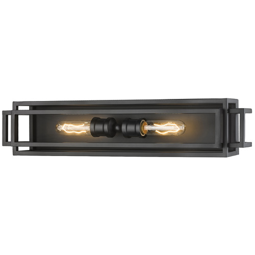 Z-Lite Titania Matte Black Vertical Bathroom Light by Z-Lite 454-2V-MB