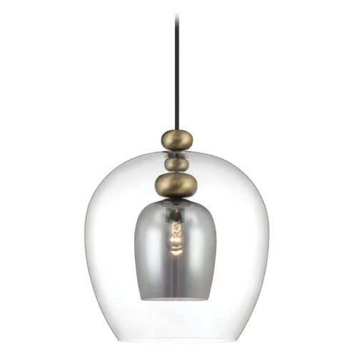 Amesbury Pendant in Coal & Oxidized Aged Brass by Metropolitan Lighting