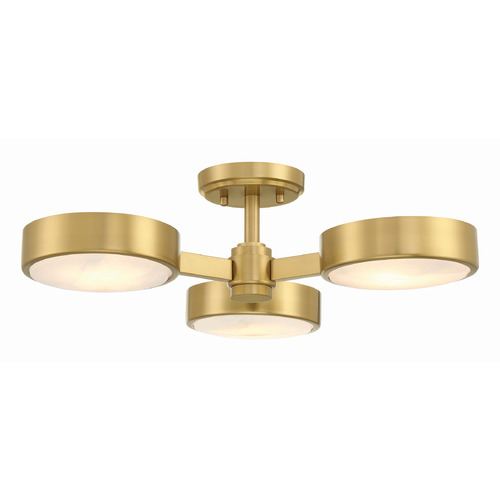Crystorama Lighting Orson Modern Gold Semi-Flushmount Light
