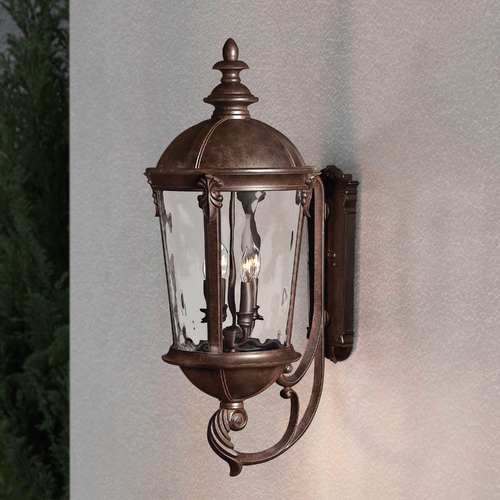Hinkley Outdoor Wall Light with Clear Glass in River Rock Finish 1895RK