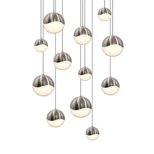 Sonneman Lighting Grapes Satin Nickel 12-Light LED Multi-Light Pendant by Sonneman Lighting 2917.13-AST