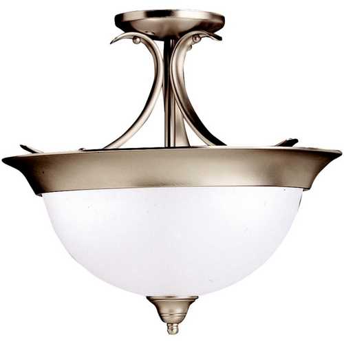 Kichler Lighting Dover 15.25-Inch Brushed Nickel Semi-Flush Mount by Kichler Lighting 3623NI