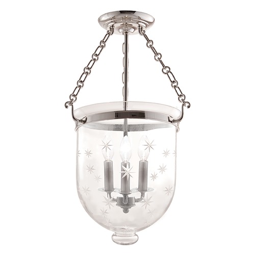 Hudson Valley Lighting Hampton Polished Nickel Semi-Flush Mount by Hudson Valley Lighting 253-PN-C3