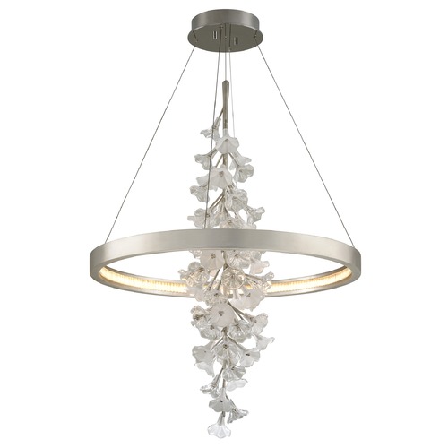 Jasmine Silver Leaf LED Pendant 2700K by Corbett Lighting