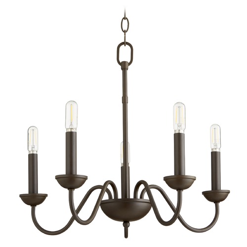 Quorum Lighting Oiled Bronze Mini-Chandelier by Quorum Lighting 6040-5-86