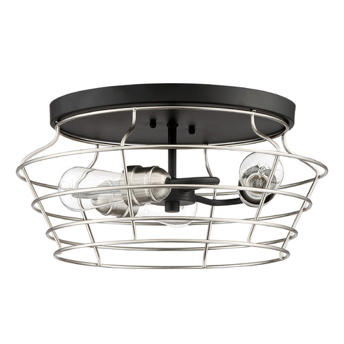 Thatcher Flat Black & Brushed Polished Nickel Flush Mount by Craftmade Lighting
