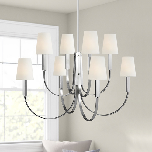 Visual Comfort Studio Collection Thomas OBrien Logan 36.63-Inch Polished Nickel Chandelier by Visual Comfort Studio TC1088PN