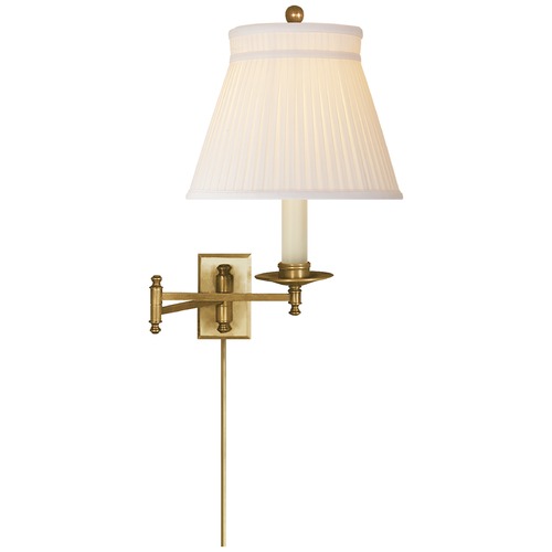 Visual Comfort Signature Collection E.F. Chapman Dorchester Swing Arm Sconce in Brass by Visual Comfort Signature CHD5101ABSC