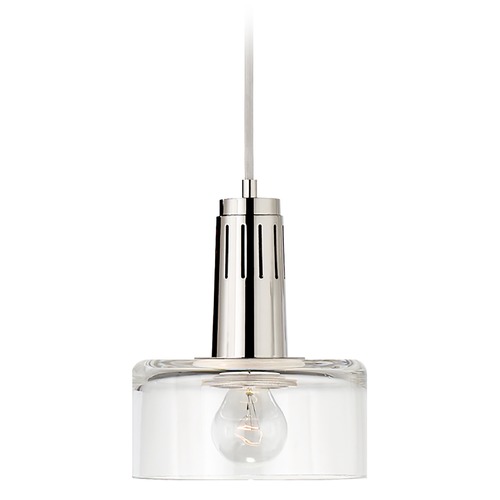 Visual Comfort Signature Collection Thomas OBrien Iris Pendant in Polished Nickel by Visual Comfort Signature TOB5702PNCG