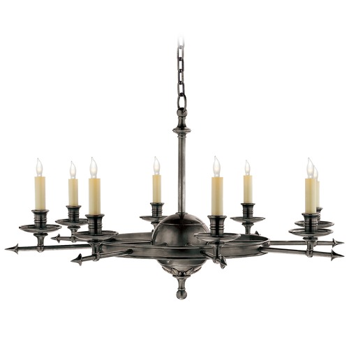 Visual Comfort Signature Collection E.F. Chapman Leaf and Arrow Chandelier in Bronze by Visual Comfort Signature CHC1447BZ