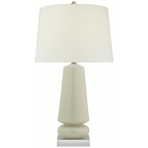 Visual Comfort Signature Collection Parisienne Coconut Porcelain Table Lamp with Drum Shade
