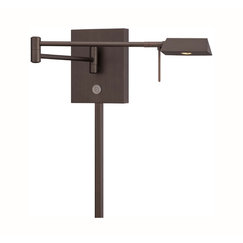George's Reading Room LED Swing Arm Lamp in Copper Bronze Patina by George Kovacs