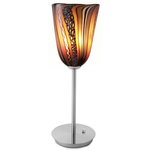 Oggetti Lighting Oggetti Lighting Amore Satin Nickel Table Top Torchiere Lamp 18-927/AMB