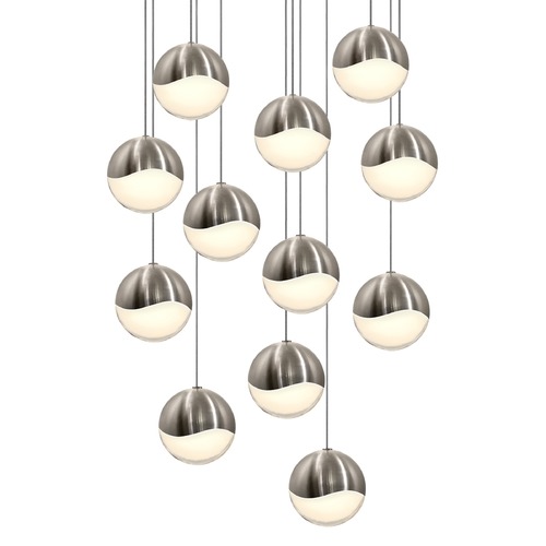 Grapes Satin Nickel 12-Light LED Multi-Light Pendant by Sonneman Lighting