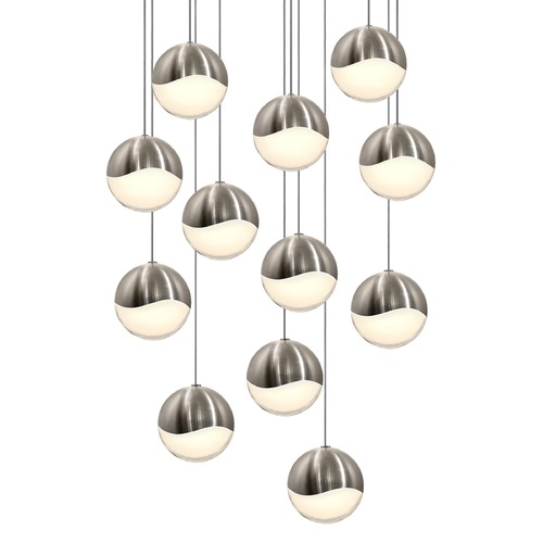 Sonneman Lighting Grapes Satin Nickel 12-Light LED Multi-Light Pendant by Sonneman Lighting 2917.13-LRG