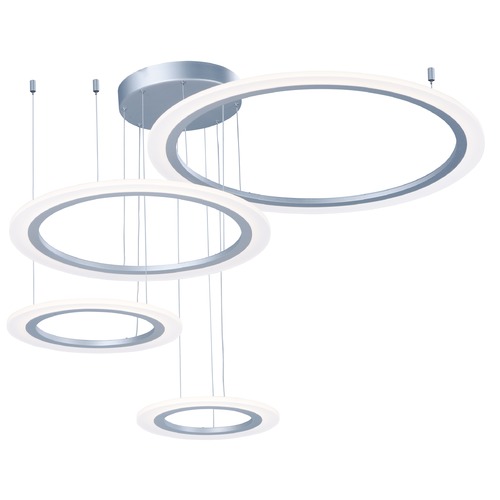 Saturn II LED 4-Light Pendant in Matte Silver by ET2 Lighting
