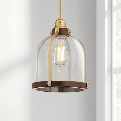 Aged Brass & Oiled Bronze Pendant by Quorum Lighting