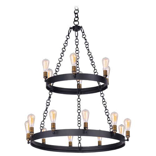 Maxim Lighting Noble Black & Natural Aged Brass Chandelier by Maxim Lighting 26277BKNAB