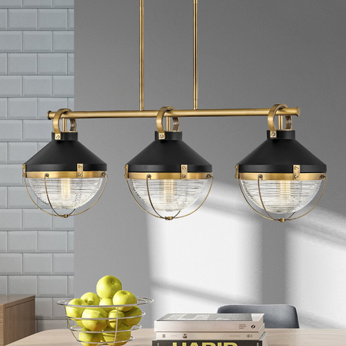 Crew 42-Inch Heritage Brass & Black Linear Light by Hinkley Lighting