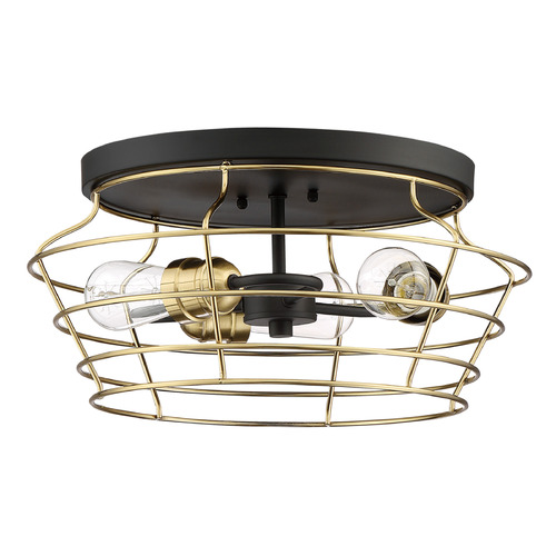 Craftmade Lighting Thatcher Flat Black & Satin Brass Flush Mount by Craftmade Lighting 50683-FBSB