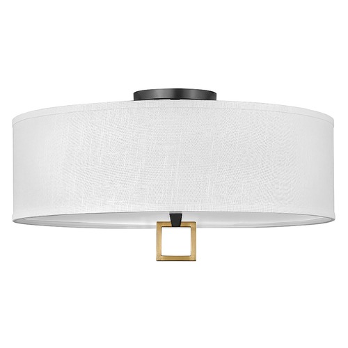 Hinkley Link LED Semi-Flush in Black & Heritage Brass by Hinkley Lighting 41810BK