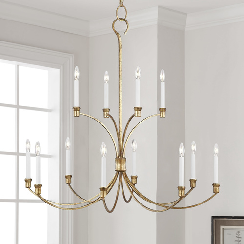 Chapman & Meyers Westerly 40-Inch Antique Gild Chandelier by Visual Comfort Studio