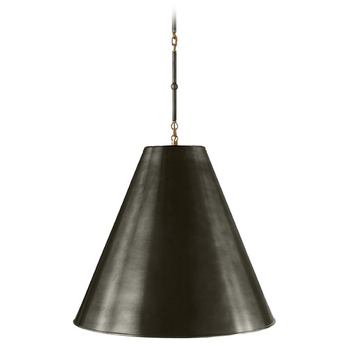 Visual Comfort Signature Collection Thomas OBrien Goodman Pendant in Bronze & Brass by Visual Comfort Signature TOB5014BZHABBZ