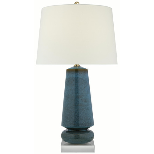 Visual Comfort Signature Collection Visual Comfort Signature Collection Parisienne Oslo Blue Table Lamp with Drum Shade CHA8670OSB-L
