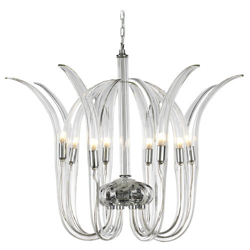 Cisne 8-Light Pendant in Polished Nickel by Metropolitan Lighting