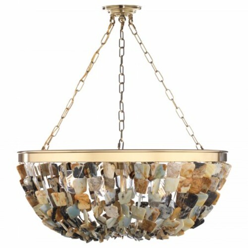Flotsam 8-Light Gemstone Pendant in Brass by Metropolitan