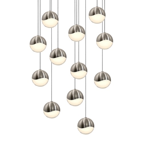 Sonneman Lighting Grapes Satin Nickel 12-Light LED Multi-Light Pendant by Sonneman Lighting 2917.13-MED