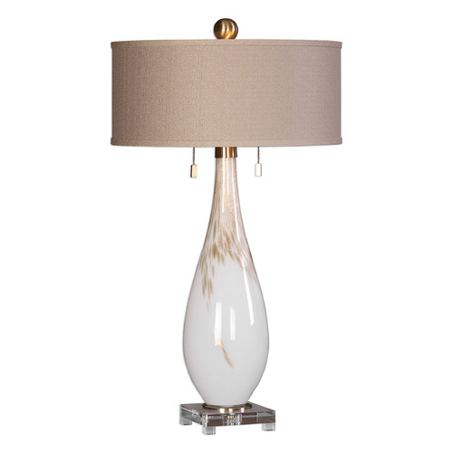 Uttermost Lighting Uttermost Cardoni White Glass Table Lamp 27201